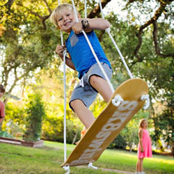 hanging little tikes swing from tree