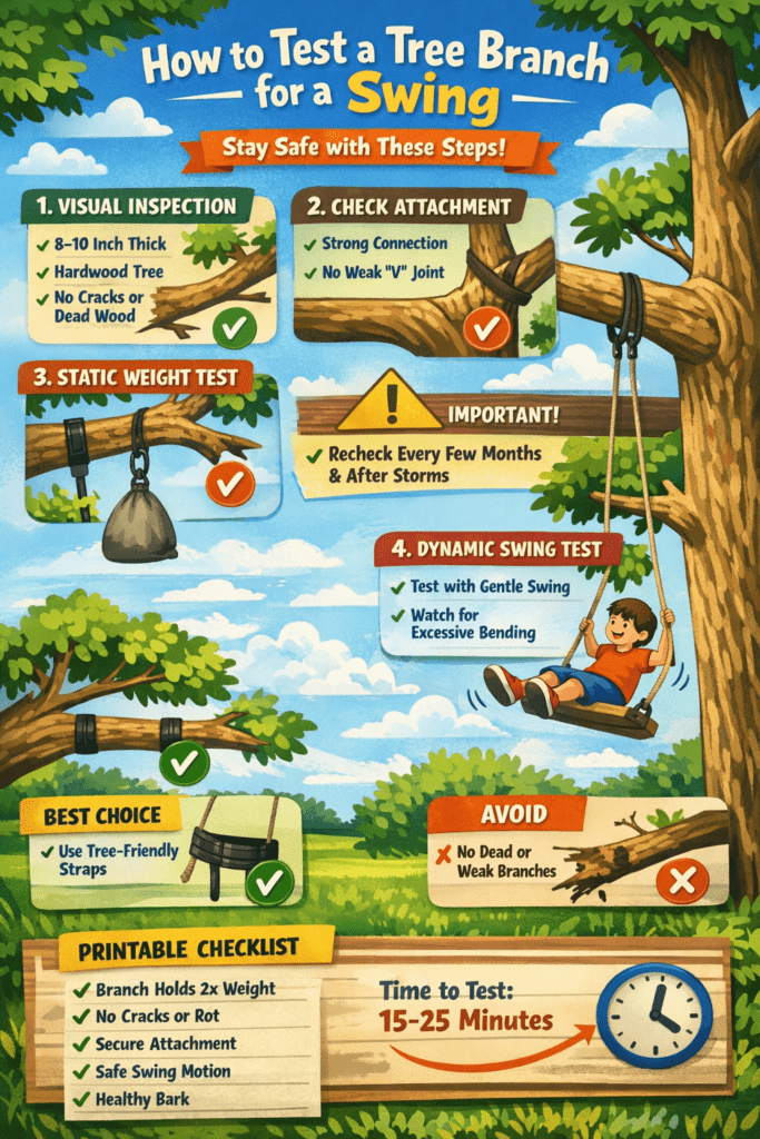 Infographic - How to Test a Tree Branch for a Swing