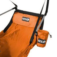 Drink Holder and Headrest on ENO Hanging Chair Swing in Orange