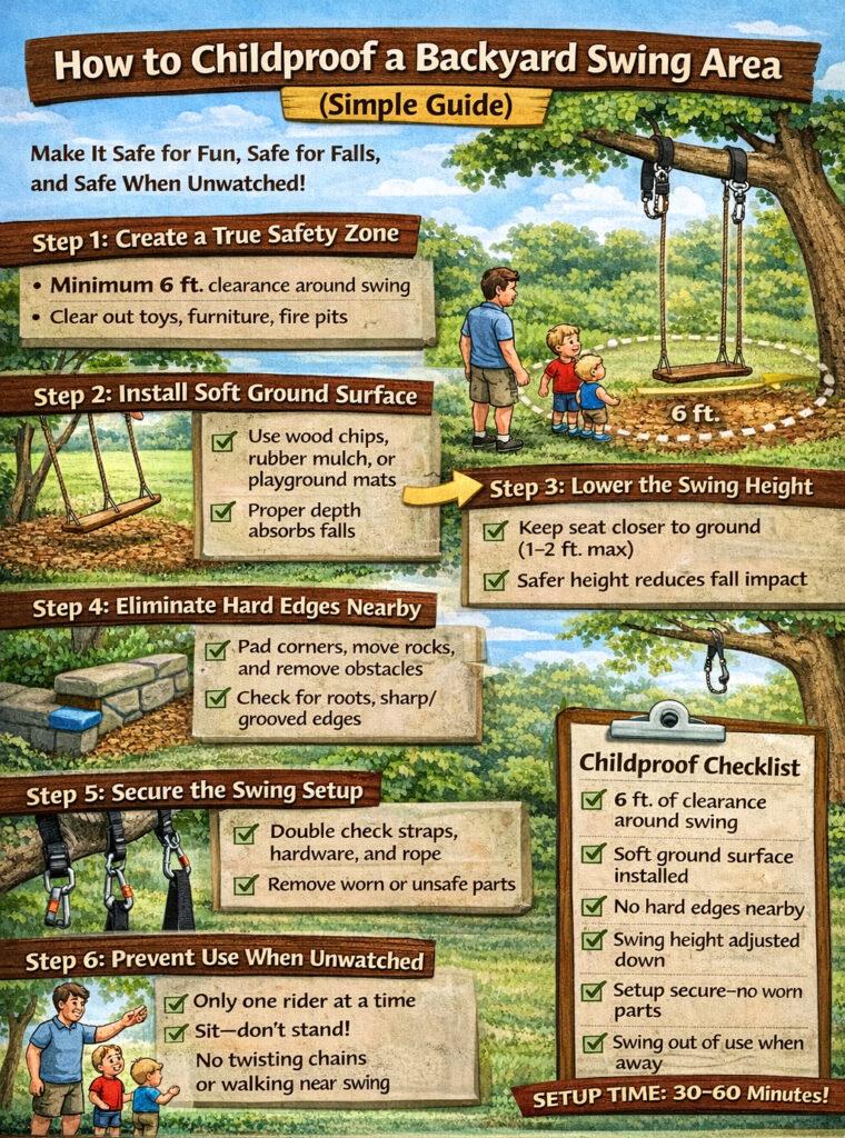 Infographic - How to Childproof a Backyard Swing Area - Simple Guide
