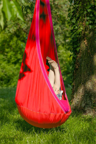 Kids Pod Swing Hanging from Tree