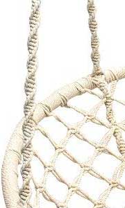 Braided Cotton Cord on Cream Macrame Swing for Indoors or Outdoors