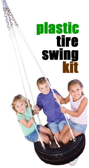 Plastic Tire Swing Kit, Supports up to 250 lbs