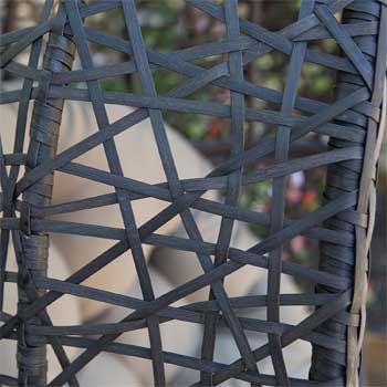 Open Weave on Rattan Chair Swing Allows for Air Flow, Sunshine and Great Views
