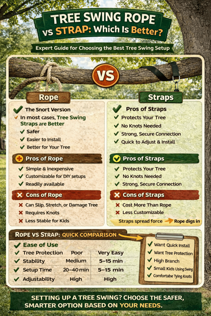 Infographic - Tree Swing Rope VS Straps - Which is Better?