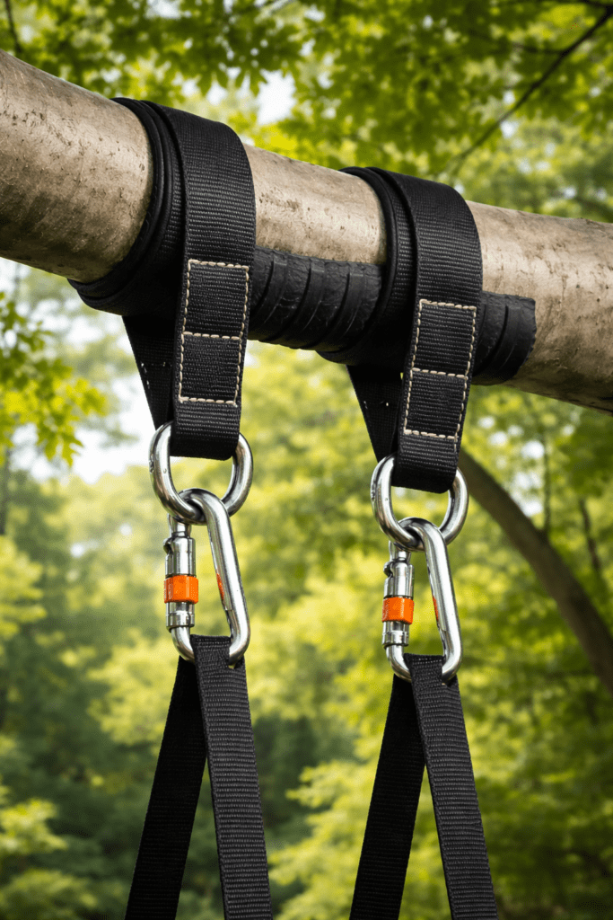 Rubber Padding to Create Friction Under Tree Straps
