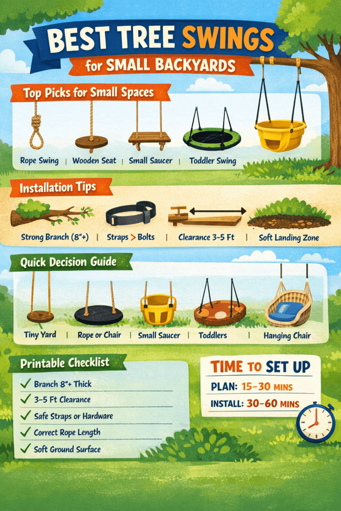Infographic - Best Tree Swings for Small Backyards