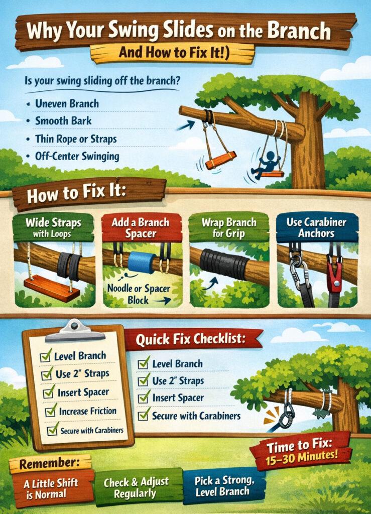 Infographic - Why Your Swing Slides on the branch - and How to Fix It