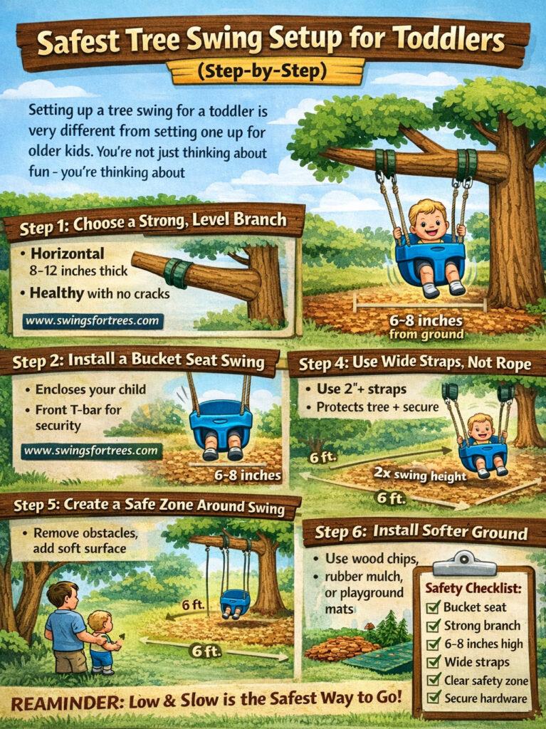 Infographic - Safest Tree Swing Setup for Toddlers - Step by Step