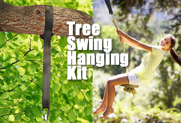 Easy, Secure Tree Swing Hanging Kit with Strap and Carabiner, Holds Up to 1,000 lbs