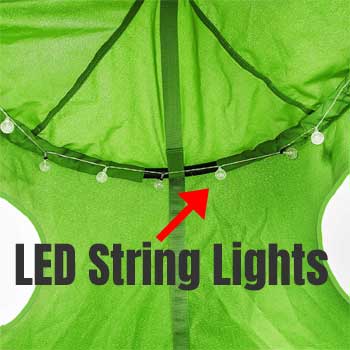 LED String Lights in Tree Swing Tent