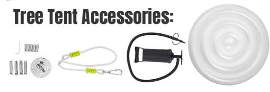 Tree Tent Accessories, including air cushion with pump, led string lights and hanging rope